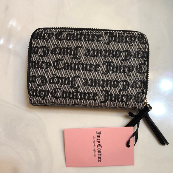 Juicy Couture Black Beige Eastside Westside Double Medium Zip Around Wallet NWT - Picture 9 of 16